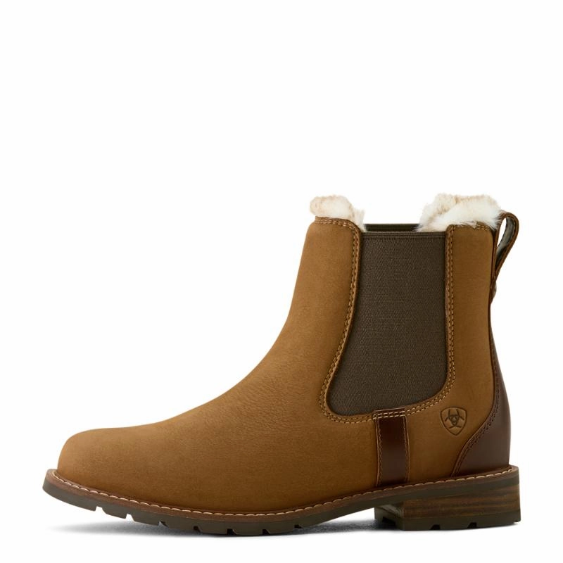 Grab the Deal Now Ariat Wexford Sherpa Lined Ladies Waterproof Boot - Amber Brown