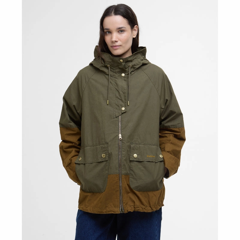 Shop Now Save Barbour Hayley Ladies Showerproof Jacket - Dusky Green/Breen/Ancient Tartan