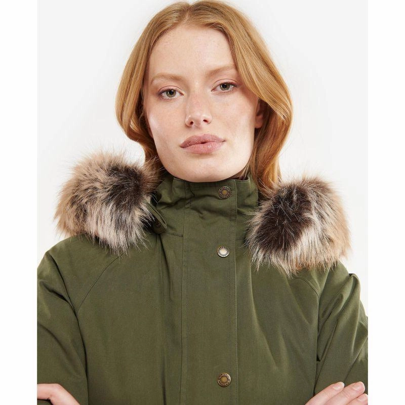 Clearance Sale Now Barbour Meadow Ladies Waterproof Jacket - Olive/Classic