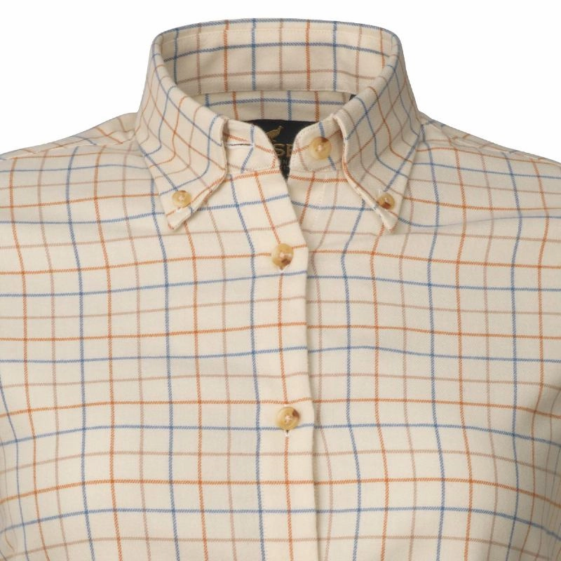 Clearance Blowout Laksen Clarence Ladies Shirt - Sand/Reddish/Denim