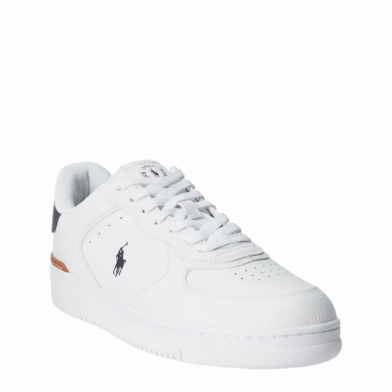 Polo Ralph Lauren Masters Court Leather Trainer White / Navy Grab Your Hot Pick Todays Best Deal