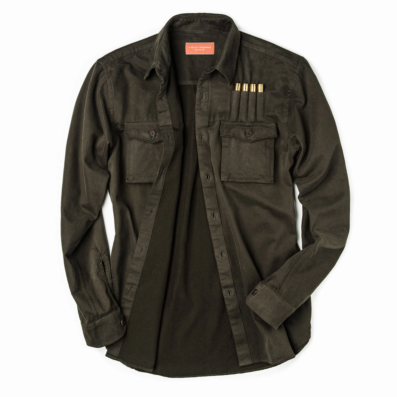 Weekend Flash Offer Sale Ending Soon Westley Richards The Expedition Safari Shirt Brushed Green