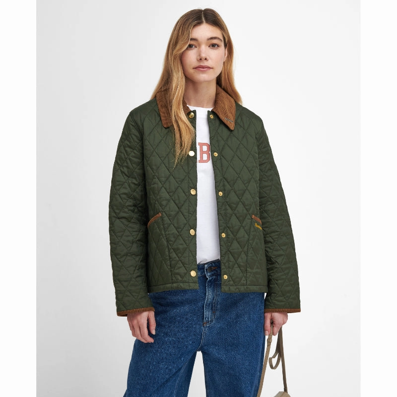 Barbour 30Th Anniversary Cropped Ladies Liddesdale Jacket - Olive/Classic Shop the Best Deals Online Exclusive Deal