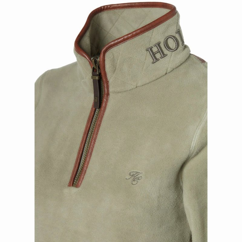 Holland Cooper Country Ladies Fleece Quarter Zip Jumper - Sage Steal Todays Offer