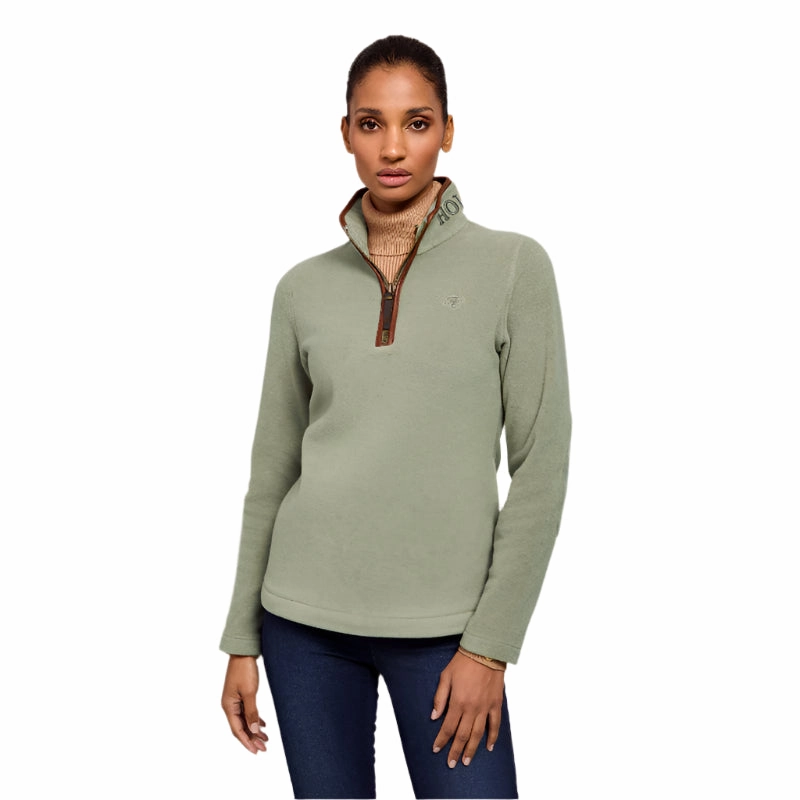 MustHave Deal Hot Offer Event Holland Cooper Country Ladies Fleece Quarter Zip Jumper - Sage