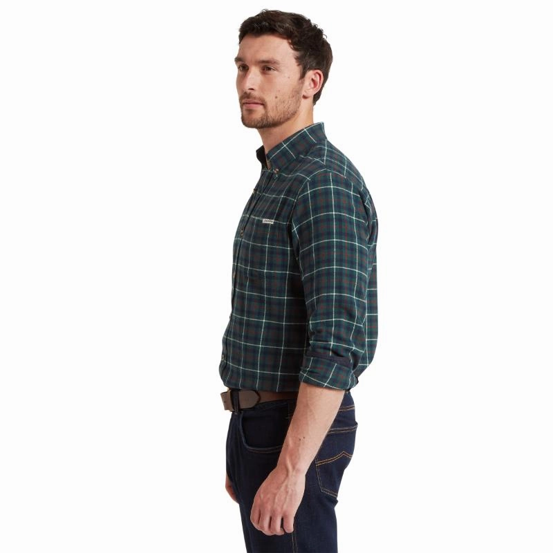 Schoffel Akenham Mens Shirt - Botanical Green Trending Savings Now Limited Edition Offer