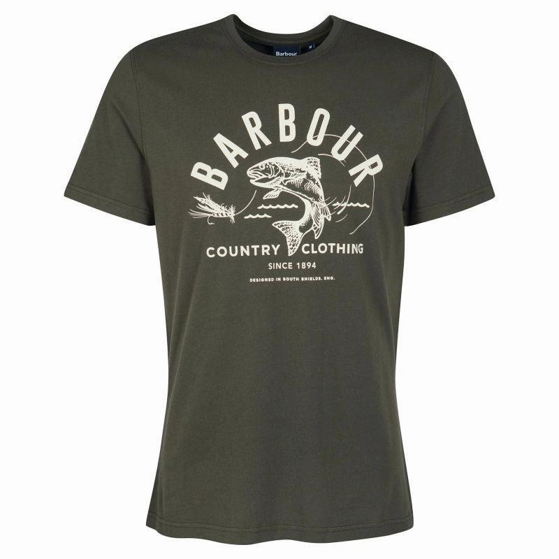 Flash Pick Today Weekend Flash Offer Barbour Country Clothing Mens Tee - Forest