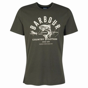 Flash Pick Today Weekend Flash Offer Barbour Country Clothing Mens Tee - Forest