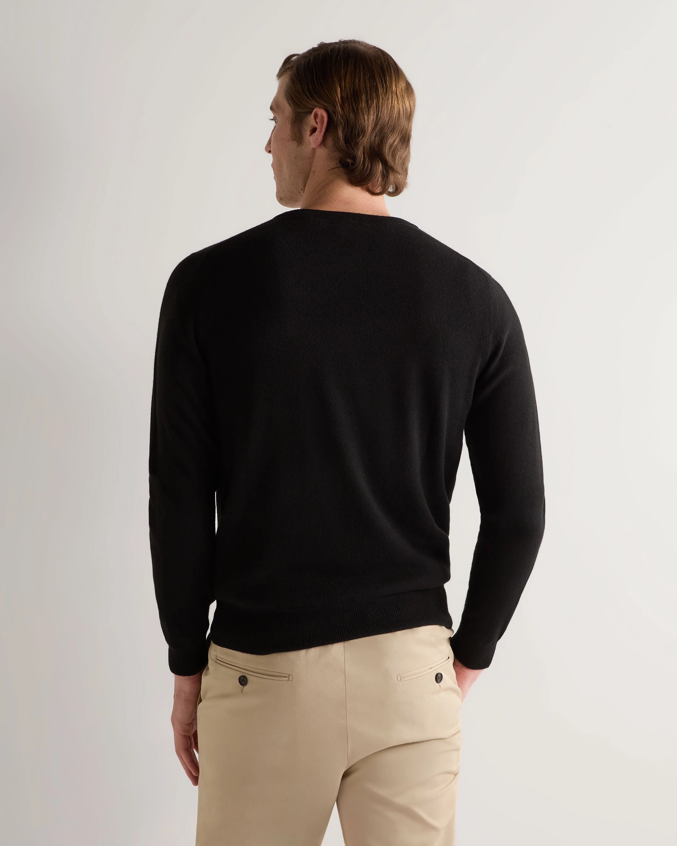 EndofWeek Deals Men'S Oxford Round Neck Cashmere Jumper Black