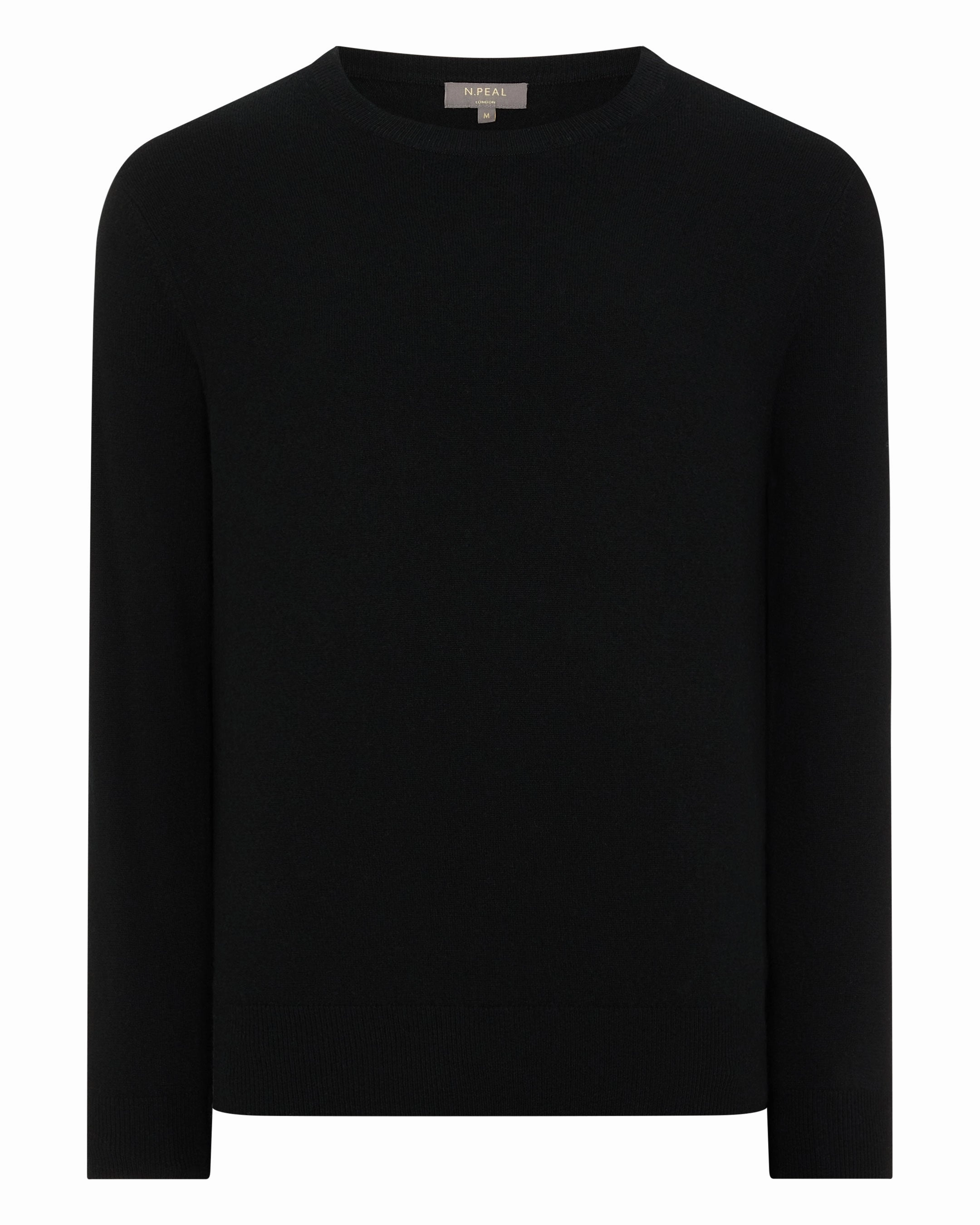 Men'S Oxford Round Neck Cashmere Jumper Black Hot Clearance Now Online Exclusive Offer