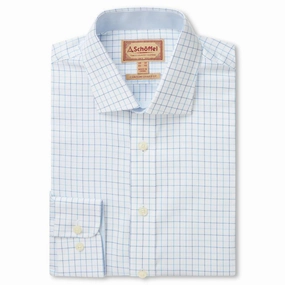 Limited Offer Alert GiftWorthy Sale Schoffel Buckden Tailored Mens Shirt - Light Blue