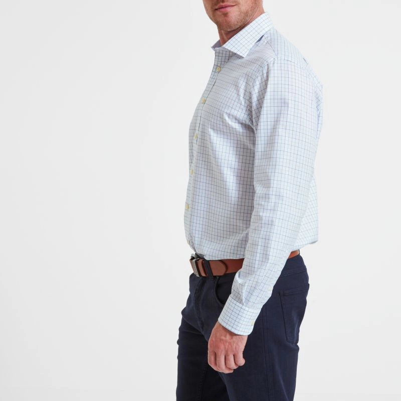 Schoffel Buckden Tailored Mens Shirt - Light Blue Grab Save Today Special Occasion Discount