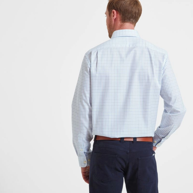 Limited Edition Offer Schoffel Buckden Tailored Mens Shirt - Light Blue
