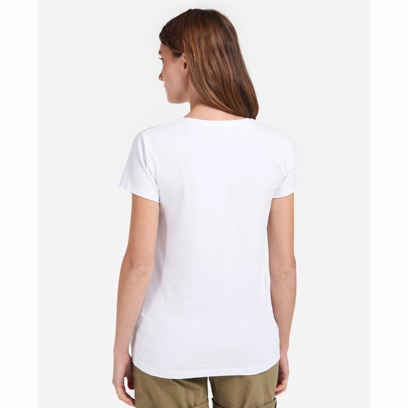 Flash Deal Alert Big Hot Sale Barbour Rowen Ladies T-Shirt - White