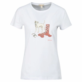 Barbour Rowen Ladies T-Shirt - White Price Slash Today