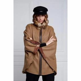 Holland Cooper Chiltern Ladies Tweed Cape - Tawny Hot Savings Alert Best Price Today