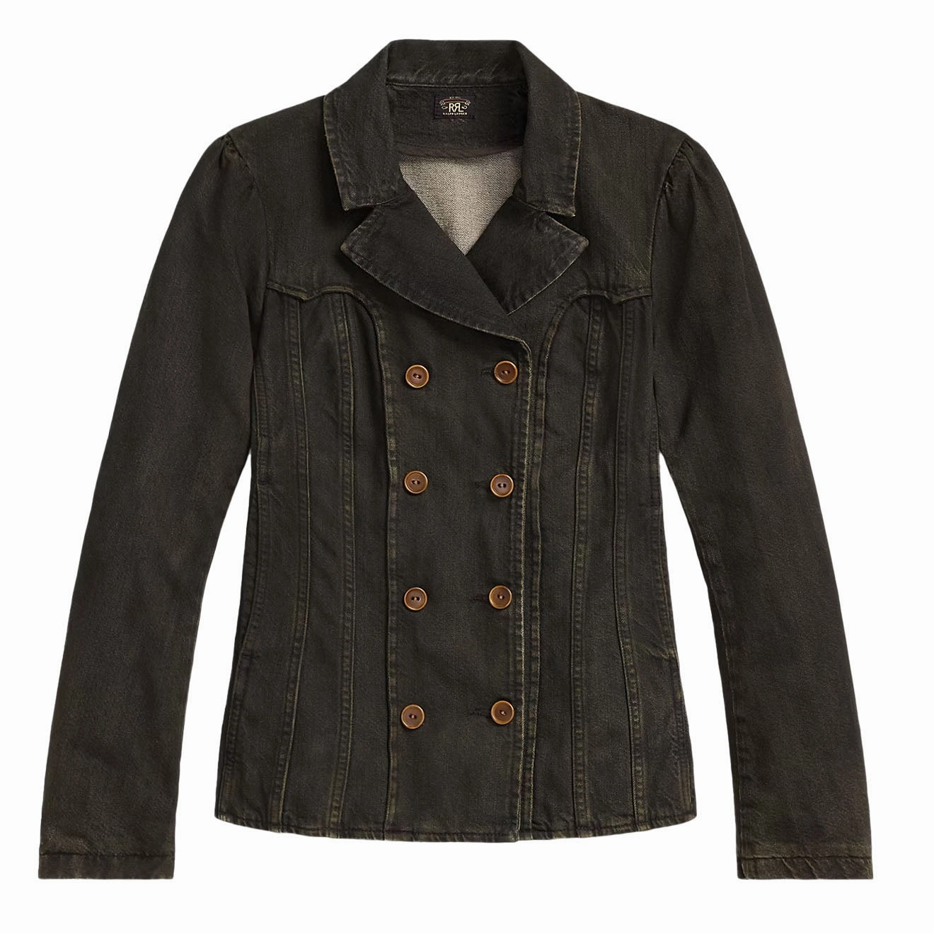 Exclusive Online Deal Hot Deal Alert Rrl By Ralph Lauren Womens Double-Breasted Black Denim Jacket Worn Black