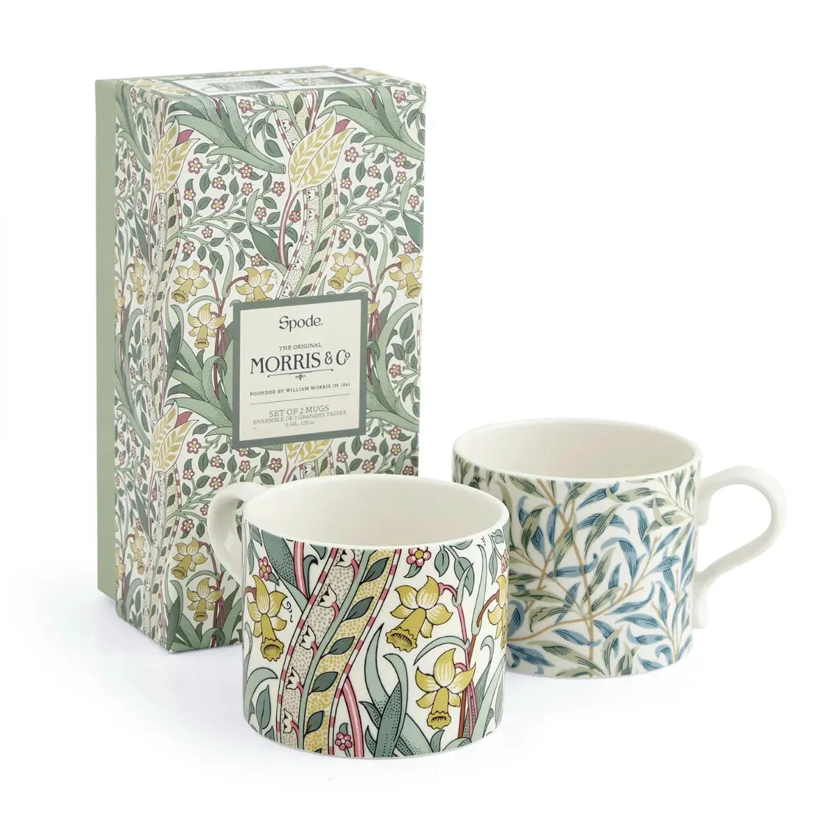 Spode William Morris & Co Daffodil & Willow Bough Set of 2 Mugs