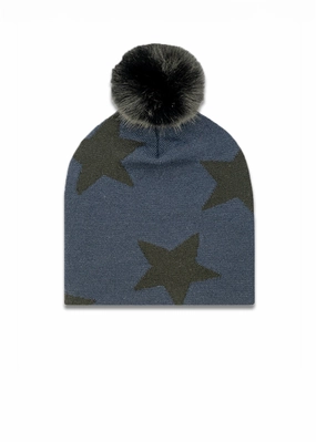 Star Midi Faux Fur Pom Beanie Trending Offer Today