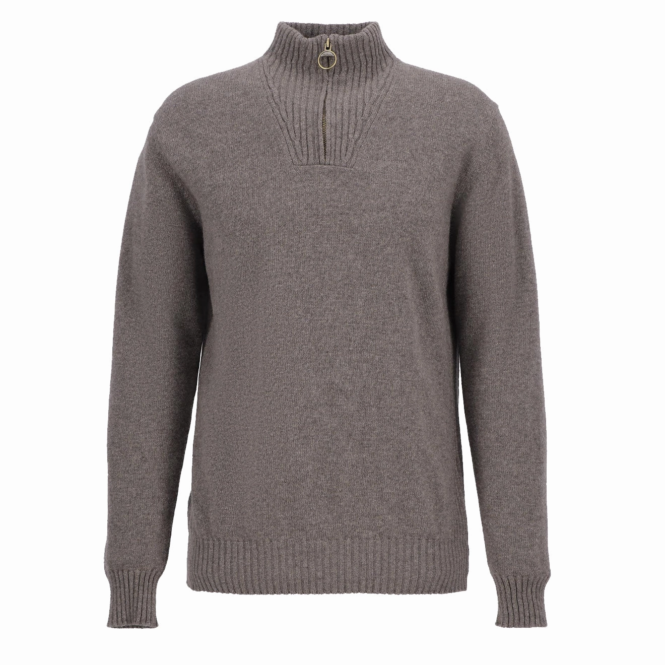 Barbour Essential Lambswool Half Zip Knitted Jumper Dark Stone Exclusive Holiday Deal Mega Online Discount