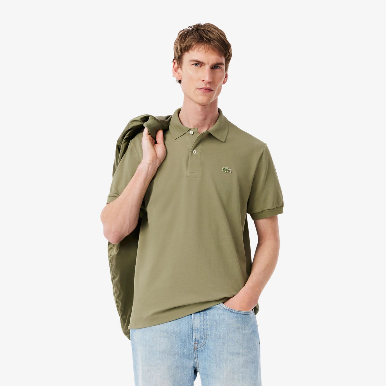 Hot Price Drop Lacoste Classic Fit L. 12. 12 Original Pique Polo Shirt Khaki