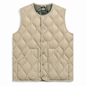 Taion Womens Military Crew Neck Down Vest Soft Shell Grey Beige Exclusive Online Discount Hot Offer Inside