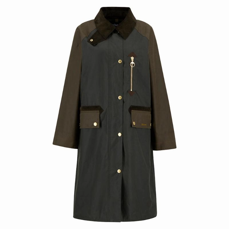 Barbour Evette Ladies Wax Jacket - Fern/Beech/Ancient Tartan Shop Smart Save Clearance Sale