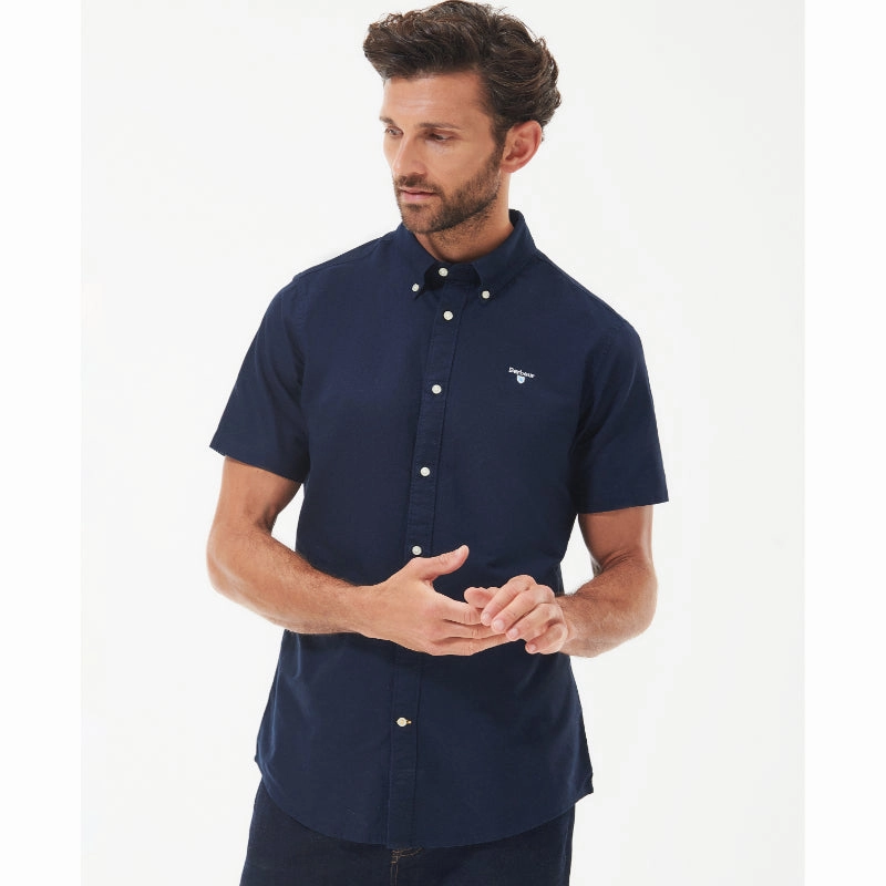 Barbour Oxtown Mens Short Sleeve Tailored Fit Shirt  - Navy MustHave Items