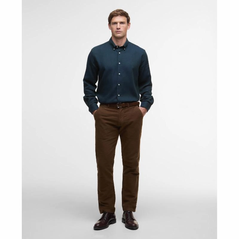 Clearance Event Barbour Tamish Herringbone Regular Mens Shirt - Navy