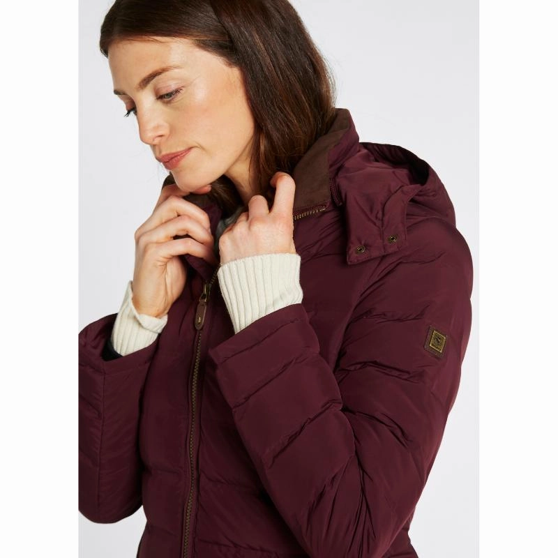 Dubarry Ballybrophy Ladies Down Coat - Oxblood Surprise Discount Today