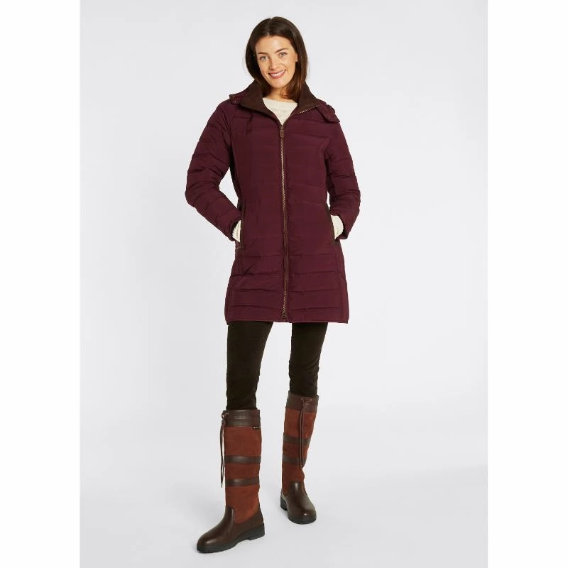 Dubarry Ballybrophy Ladies Down Coat - Oxblood Mega Online Discount