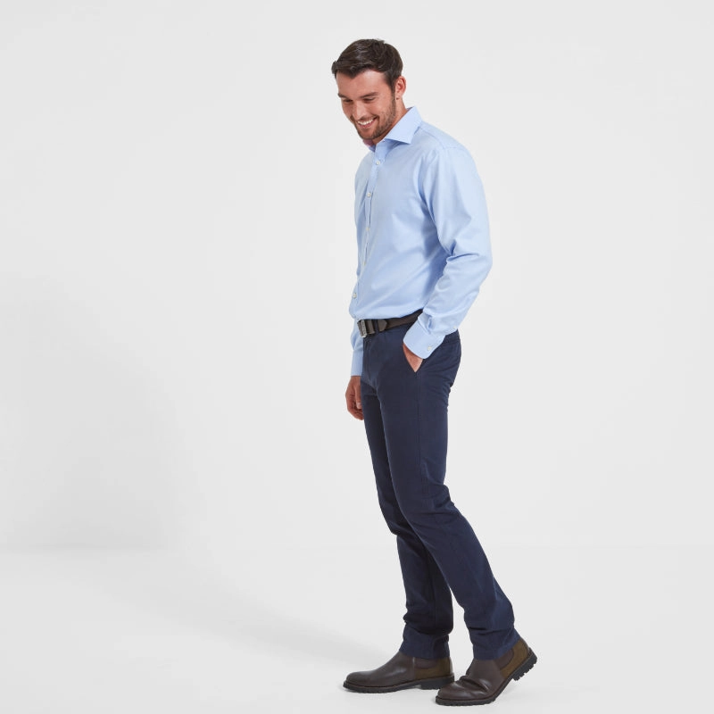 Today Only Savings Shop Save Big Schoffel Greenwich Double Cuff Tailored Fit Mens Shirt - Light Blue Diagonal