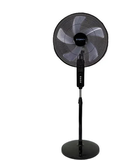Stork Stand Fan 20Inch, 3Speeds, 5Blades, 70Watts, Remote Control, Black