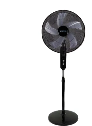 Stork Stand Fan 20Inch, 3Speeds, 5Blades, 70Watts, Remote Control, Black