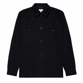 Hot Item Clearance Sweet Deal Today Sunspel Brushed Cotton Overshirt Navy