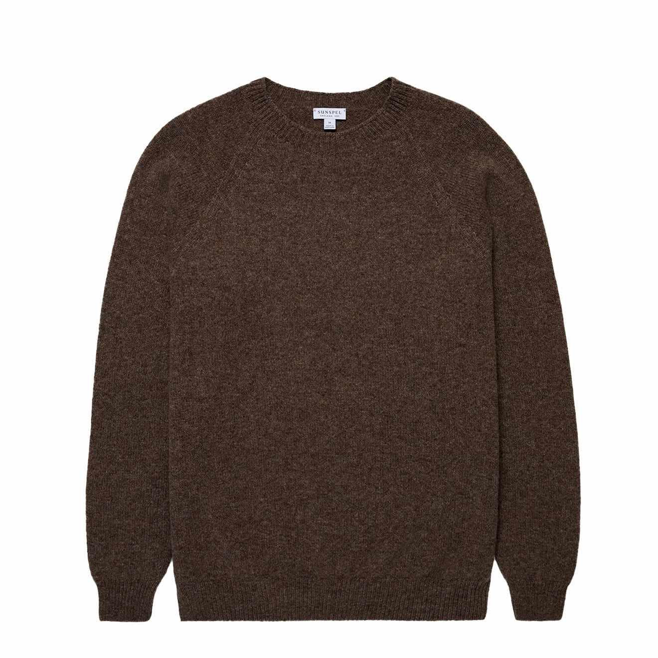 Sunspel Brushed Shetland Crew Neck Bark Daily Hot Deal