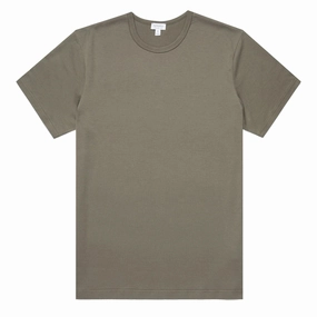 Sunspel Classic T-Shirt Khaki Todays Mega Savings