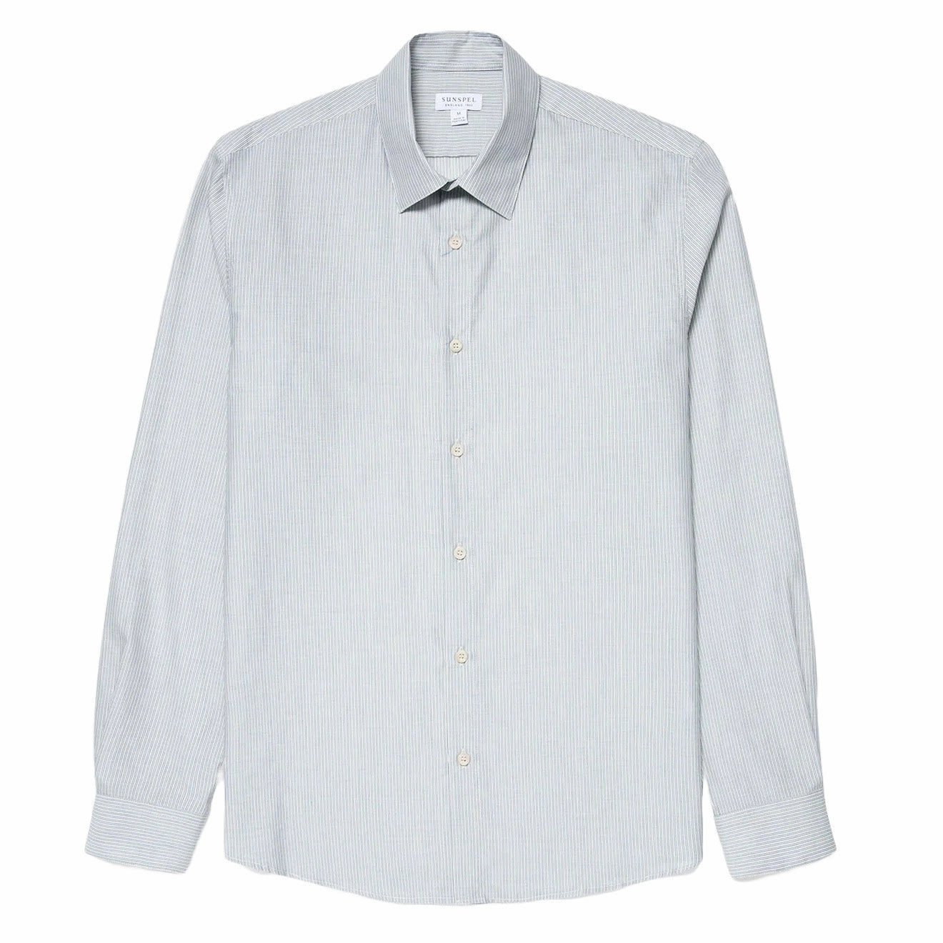 Sunspel Cotton Cashmere Shirt Light Blue / White Hot Pick Sale