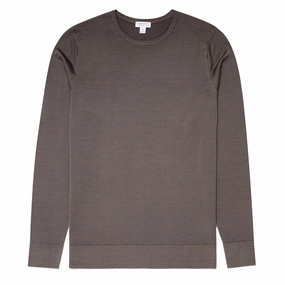 Mega Online Discount Clearance Sale Sunspel Extra-Fine Merino Crew Neck Knit Cedar