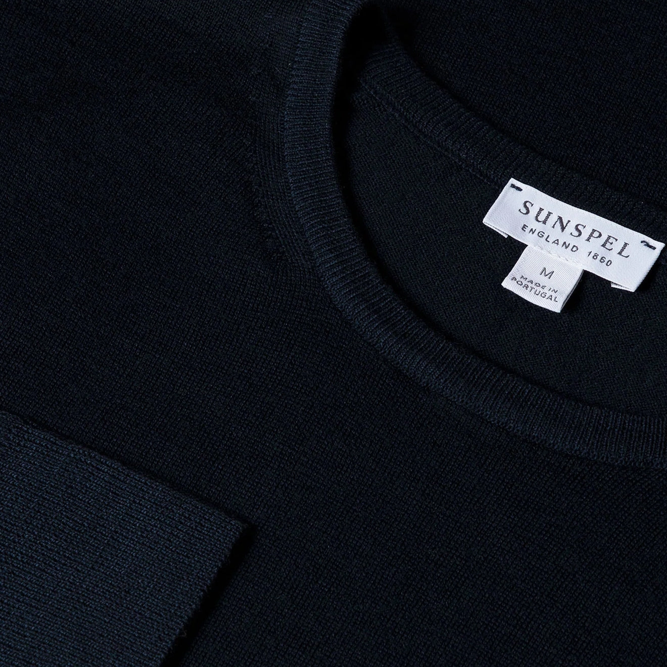 Sunspel Extra-Fine Merino Crew Neck Knit Light Navy Price Drop Today