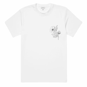 Sunspel Flower Print T-Shirt White Clearance Event
