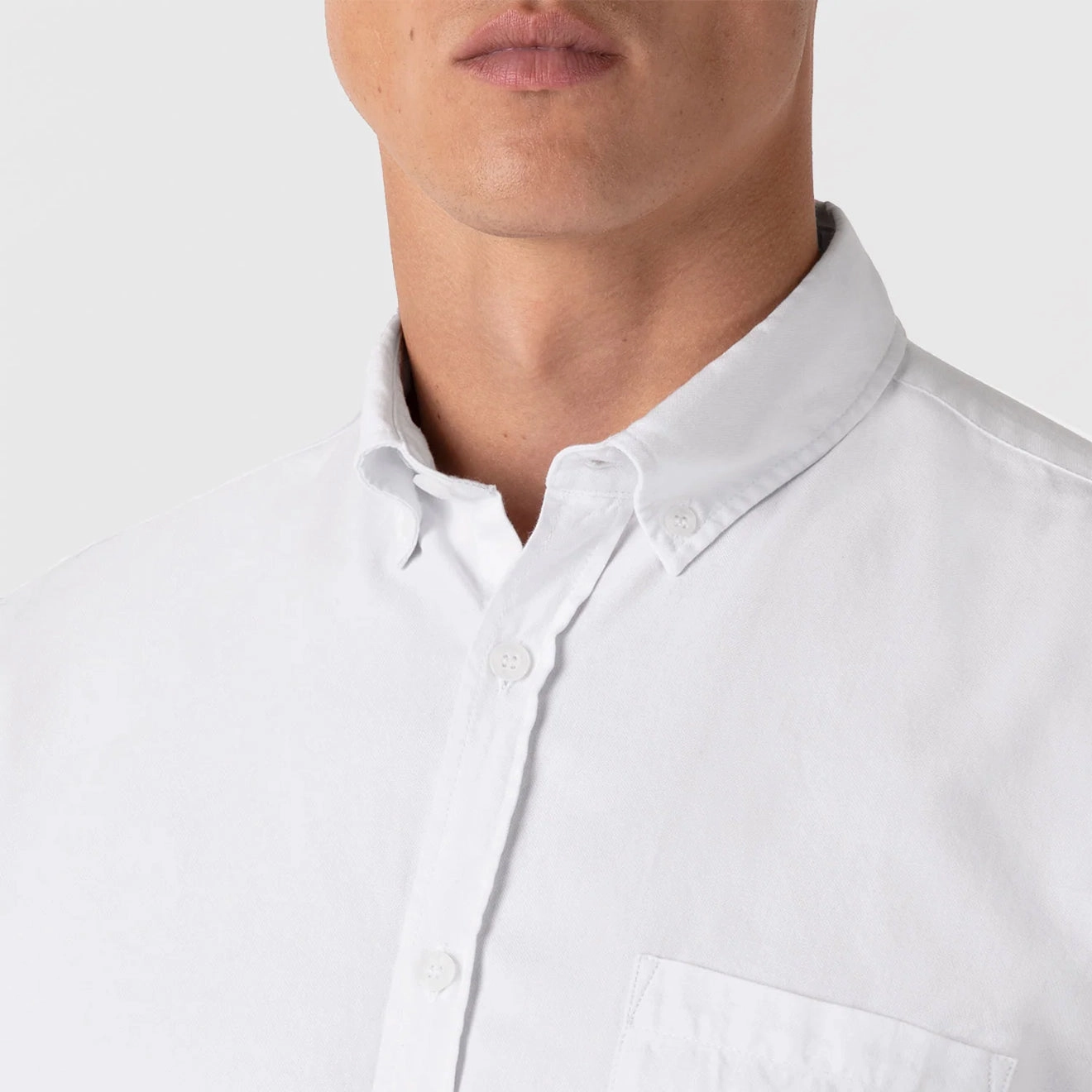 Sunspel L/S Oxford Shirt White Instant Discount