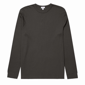 Price Drop Alert Gift Ideas Galore Sunspel L/S Waffle T-Shirt Drill Green