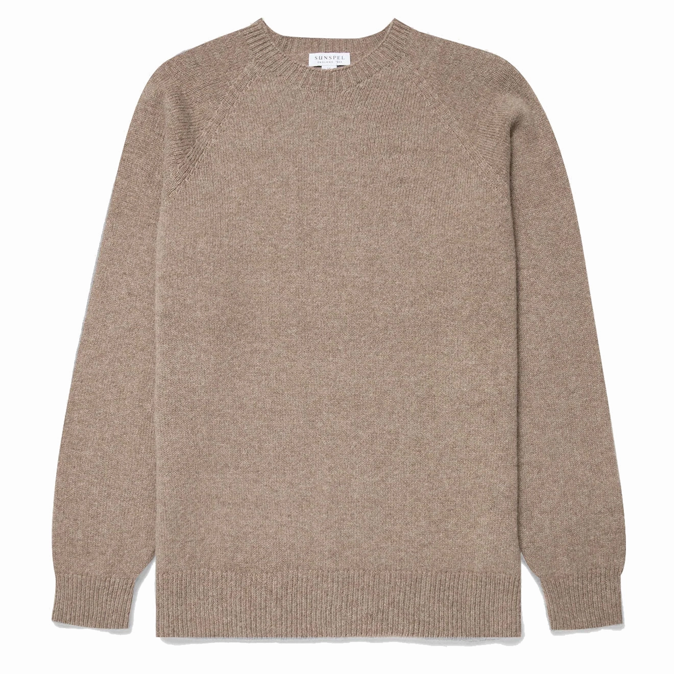 Trendy Picks Today Sunspel Lambswool Crew Neck Sandstone