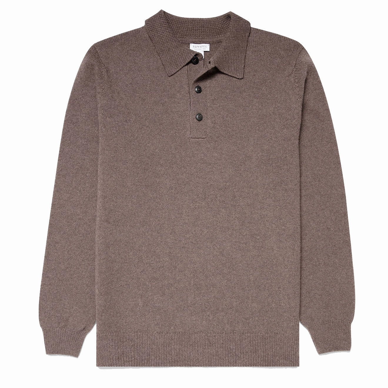 Sunspel Lambswool Polo Shirt Cedar Best Seller Deal