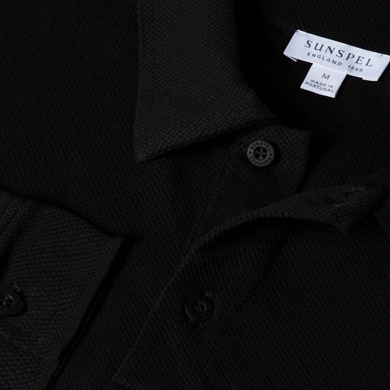 Today Only Hot Sale Sunspel Long Sleeve Riviera Polo Black