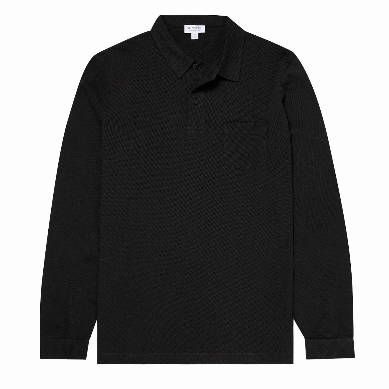 Sunspel Long Sleeve Riviera Polo Black Flash Discount Today Hot Pick Sale