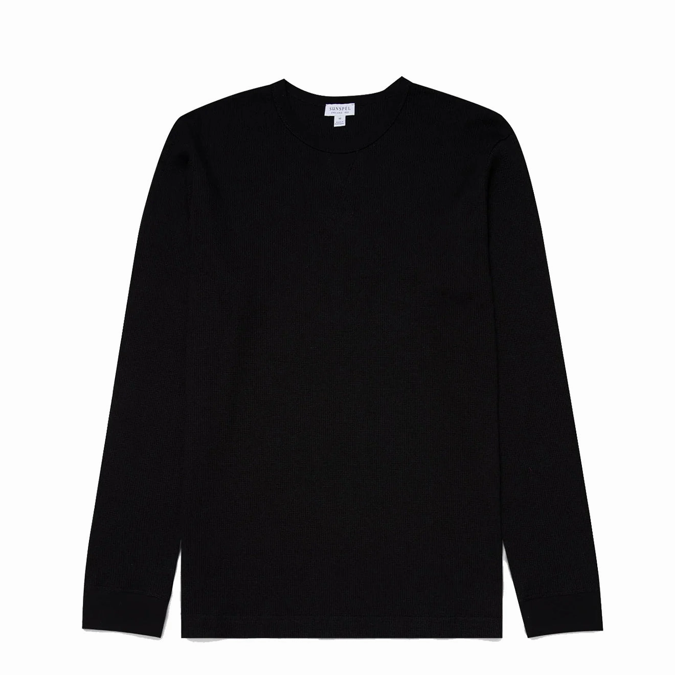 Sunspel Long Sleeve Waffle T-Shirt Black EndofWeek Deals Shop Hot Deals