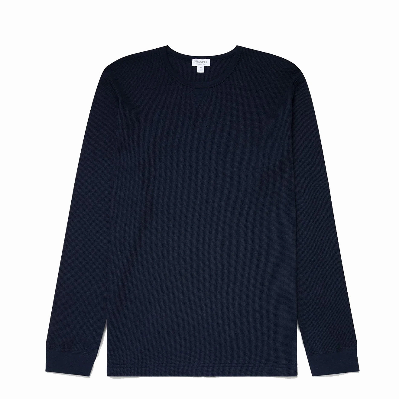 Sunspel Long Sleeve Waffle T-Shirt Navy Trending Deals Today Grab It Fast