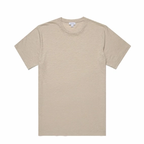 Trending Offer Today Sunspel Pima S/S Crew Neck Tee Ash Grey